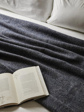 Load image into Gallery viewer, Honeycomb XL Pure New Wool Throw - Navy/Grey
