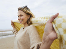 Load image into Gallery viewer, Jacquard Spot Pure New Wool Throw - Oil Yellow
