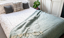 Load image into Gallery viewer, Honeycomb Pure New Wool Throw - Petrol Blue
