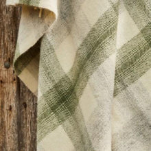 Load image into Gallery viewer, Meadow Check Pure New Wool Throw - Olive
