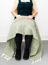Load image into Gallery viewer, Illusion Pure New Wool Throw - Sage Green/Grey
