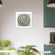 Load image into Gallery viewer, Sage Green Circular Abstract Framed Poster – Minimalist Geometric Wall Art
