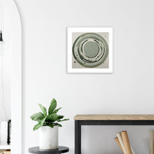 Load image into Gallery viewer, Sage Green Circular Abstract Framed Poster – Minimalist Geometric Wall Art
