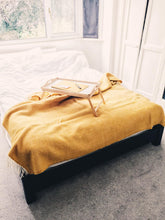 Load image into Gallery viewer, Honeycomb Pure New Wool Throw - Golden Yellow
