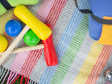 Load image into Gallery viewer, Stripe Pure New Wool Throw - Rainbow Grey
