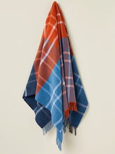 Load image into Gallery viewer, Stormness Check Pure New Wool Throw - Brick/Navy
