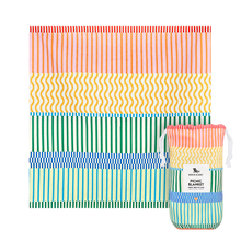 Load image into Gallery viewer, Dock &amp; Bay Stripe Up Your Life picnic blanket
