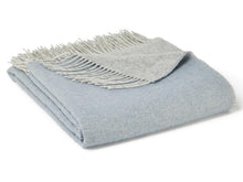 Load image into Gallery viewer, Dartmoor Reversible Pure New Wool Throw - Blue Mist

