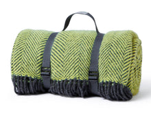 Load image into Gallery viewer, Herringbone Waterproof Polo Picnic Blanket - Zest/Grey
