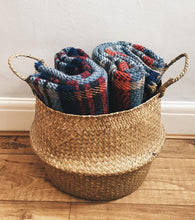 Load image into Gallery viewer, Large Checked Random Recycled Wool Blanket
