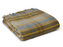 Load image into Gallery viewer, Cottage Check Pure New Wool Throw - Mustard
