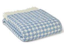 Load image into Gallery viewer, Jacquard Spot Pure New Wool Throw - Blue Jay
