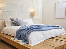 Load image into Gallery viewer, Waffle XL Pure New Wool Throw - Blue Jay
