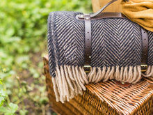 Load image into Gallery viewer, Herringbone Pure New Wool Throw - Vintage
