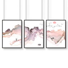Load image into Gallery viewer, Framed coastal wall art for home office decor | set of 3 wall art
