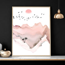Load image into Gallery viewer, Framed coastal wall art for home office decor | set of 3 wall art
