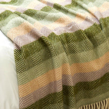 Load image into Gallery viewer, Stripe Pure New Wool Throw - Botanical
