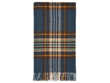Load image into Gallery viewer, St Ives Check Pure New Wool Throw - Teal
