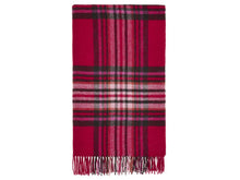 Load image into Gallery viewer, St Ives Check Pure New Wool Throw - Red
