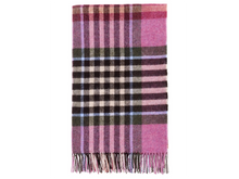 Load image into Gallery viewer, Chesil Check Pure New Wool Throw - Raspberry
