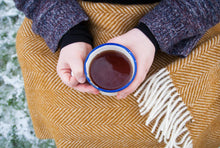 Load image into Gallery viewer, Herringbone Pure New Wool Throw - Mustard
