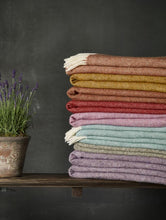 Load image into Gallery viewer, Herringbone Shetland Pure New Wool Throw - Pink

