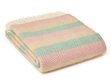 Load image into Gallery viewer, Stripe Pure New Wool Throw - Summer Breeze
