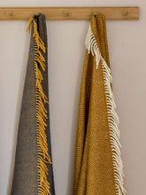 Load image into Gallery viewer, Herringbone Pure New Wool Throw - Mustard
