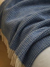 Load image into Gallery viewer, Waffle XL Pure New Wool Throw - Blue Jay
