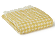 Load image into Gallery viewer, Jacquard Spot Pure New Wool Throw - Oil Yellow
