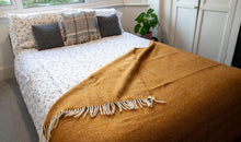 Load image into Gallery viewer, Herringbone Pure New Wool Throw - Mustard
