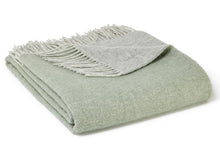 Load image into Gallery viewer, Dartmoor Reversible Pure New Wool Throw - Ice Green
