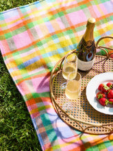 Load image into Gallery viewer, Festival Waterproof Picnic Blanket - Rainbow Check
