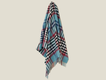 Load image into Gallery viewer, Chesil Check Pure New Wool Throw - Teal

