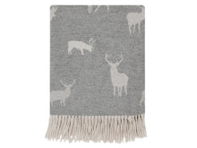 Load image into Gallery viewer, Stag Merino Lambswool Throw - Grey
