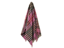 Load image into Gallery viewer, Chesil Check Pure New Wool Throw - Raspberry
