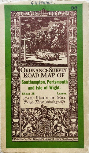 Ordnance Survey Isle of Wight, Southampton and Portsmouth, published and printed on cloth in 1929 - The Seaview Collection