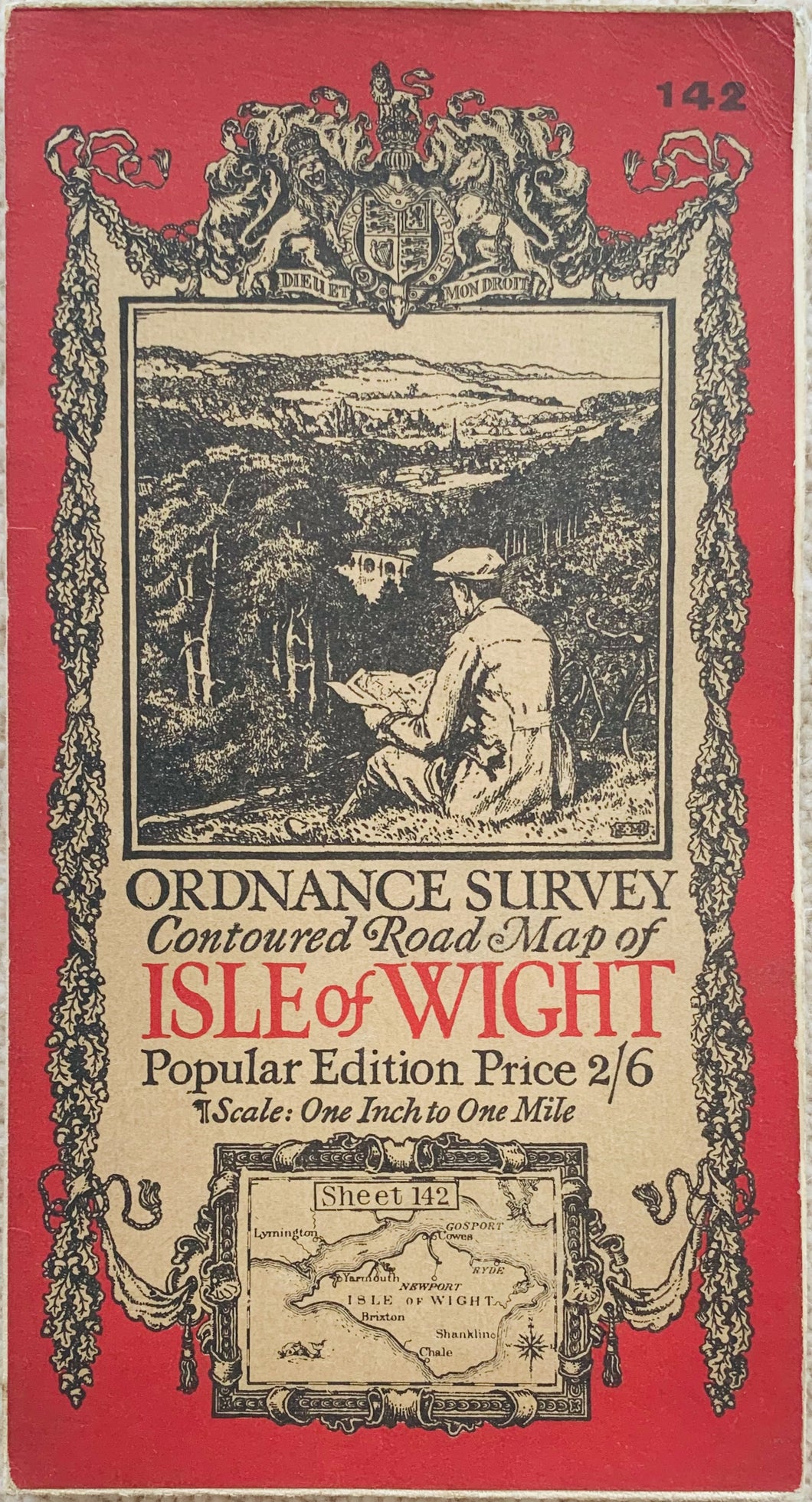 Ordnance Survey Map of the Isle of Wight, published and printed c.1928