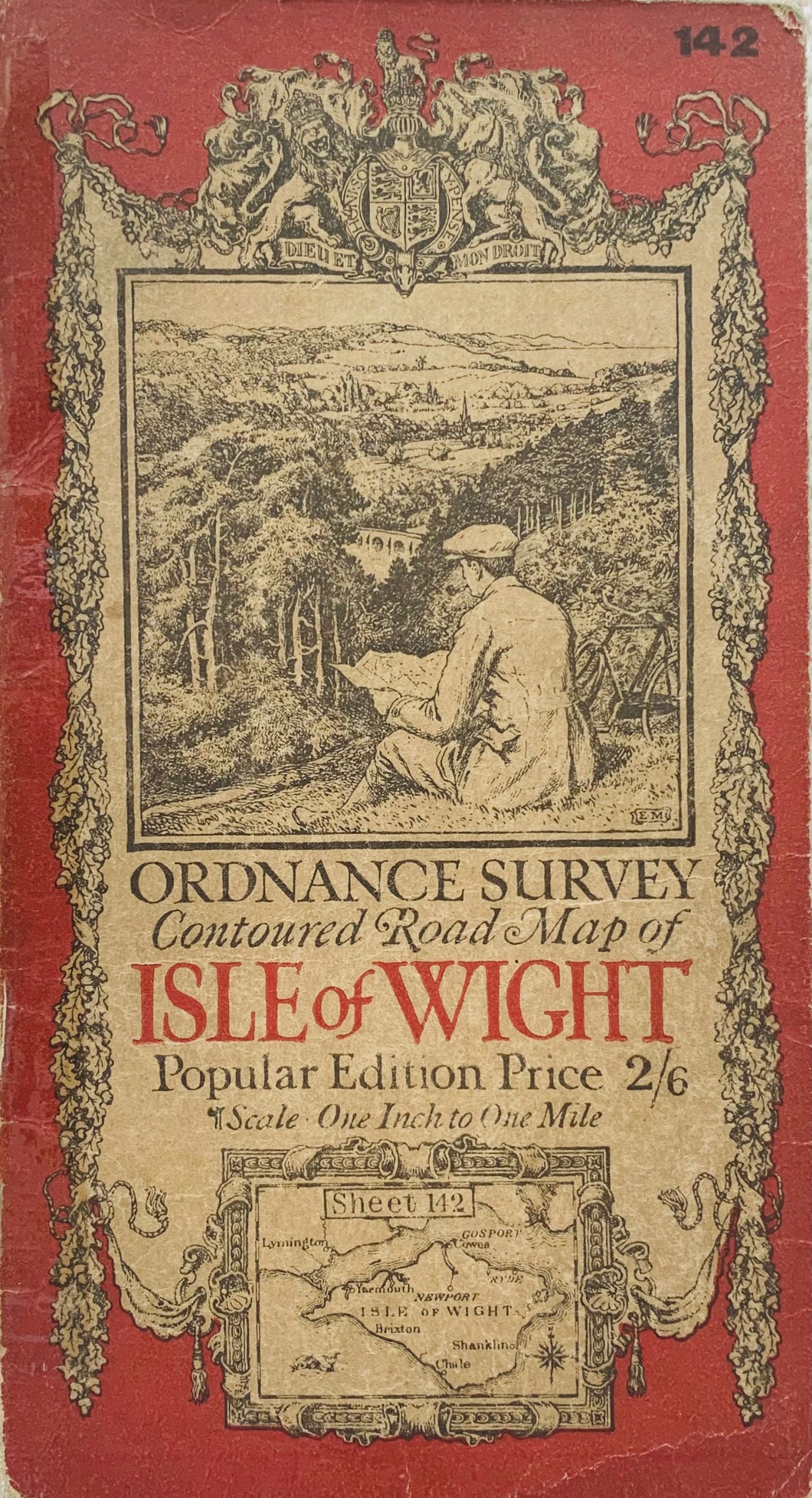 Ordnance Survey Map of the Isle of Wight, published and printed in 1919