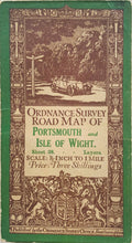 Load image into Gallery viewer, Ordnance Survey Road Map of the Isle of Wight and Portsmouth Published in 1914
