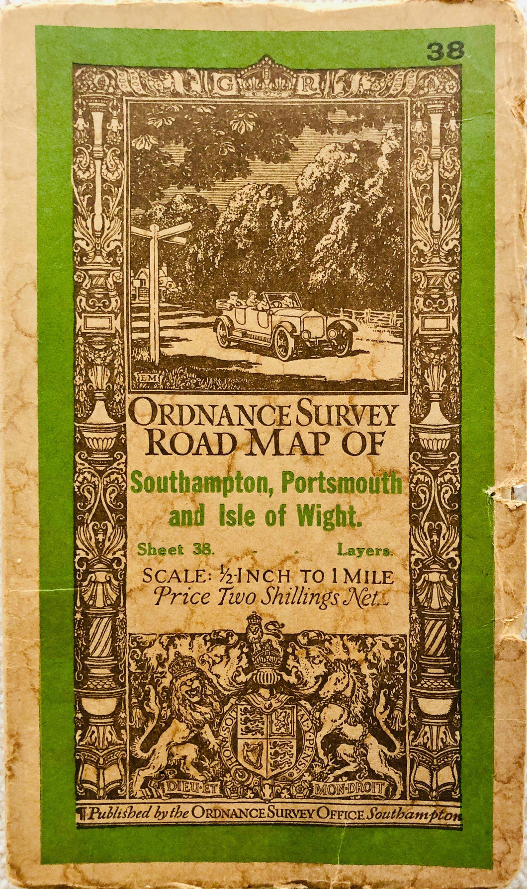 Ordnance Survey Map of the Isle of Wight, printed on paper, 1929 - The Seaview Collection