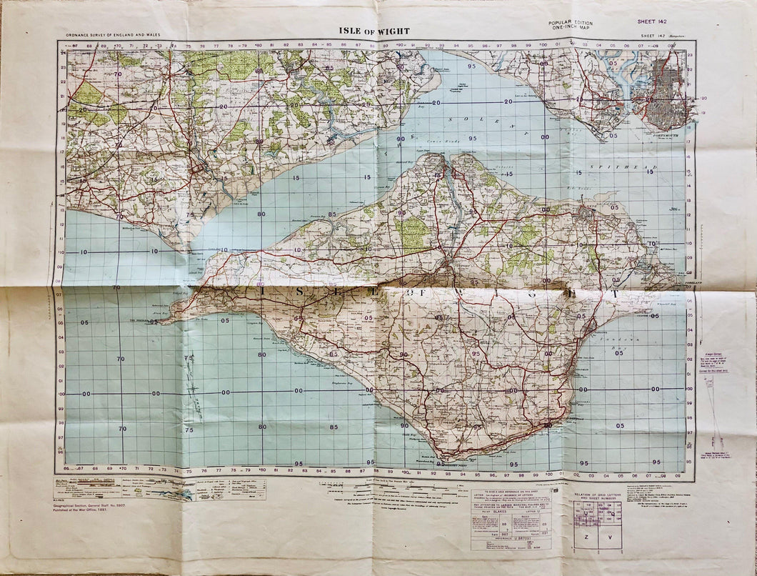 Ordnance Survey Map of The Isle of Wight, 1919-1930 - The Seaview Collection