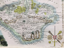 Load image into Gallery viewer, Antique Map of the Isle of Wight, by Thomas Moule c.1855
