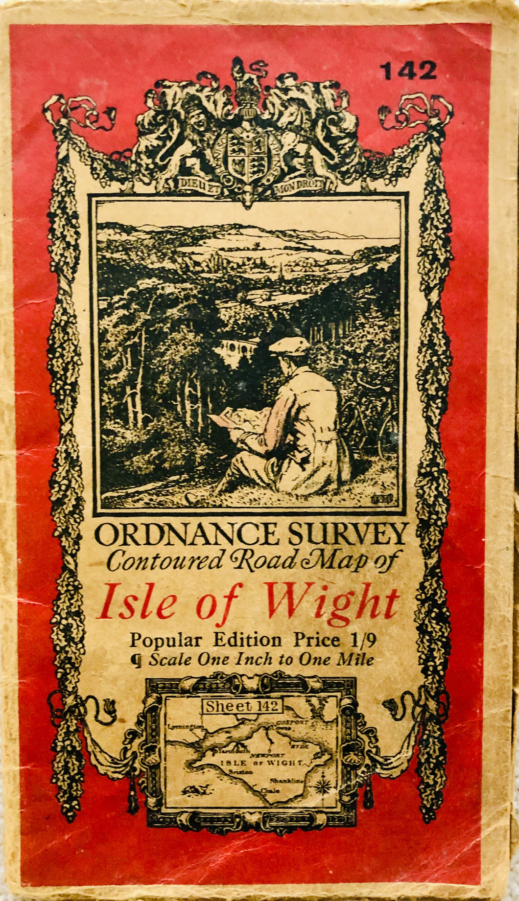 Ordnance Survey Map of the Isle of Wight, published and printed c.1932