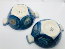 Load image into Gallery viewer, 4 Bright Blue Vintage half pint Soup Bowls from Joe Lester Island Pottery Studio 1953-1978
