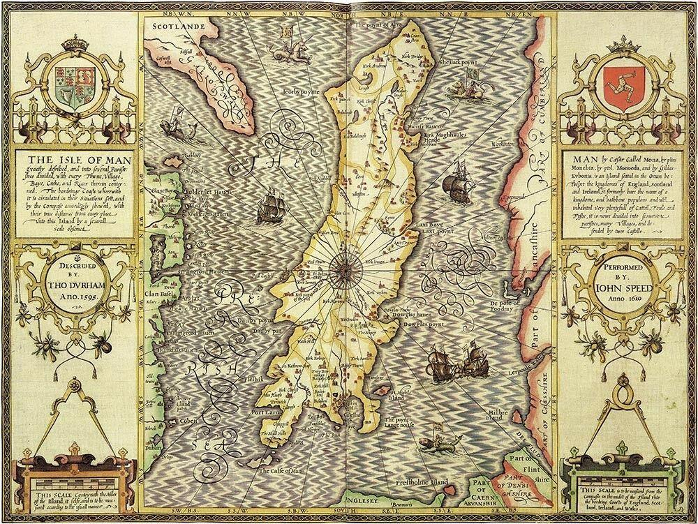 The Isle of Man, a map by John Speed, c.1610 - The Seaview Collection