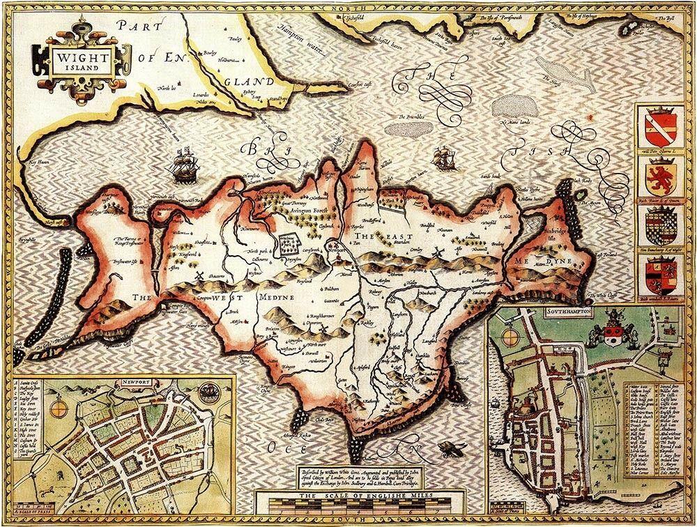 The Isle of Wight, a map by John Speed, c.1610 - The Seaview Collection